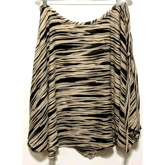 Calvin Klein 100% Silk Flowy Skirt Lined Asymm - Picture 1 of 7